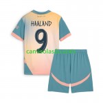 Camisolas de futebol Manchester City Haaland 9 Criança Equipamento Quarto 2024/25 Manga Curta